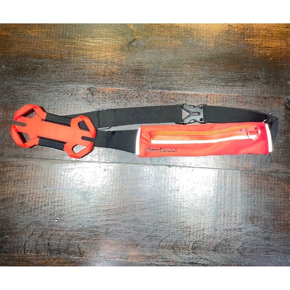 Perfect Running Belt Phone Holder Workout Waist Pack Reflective Red - Picture 1 of 6